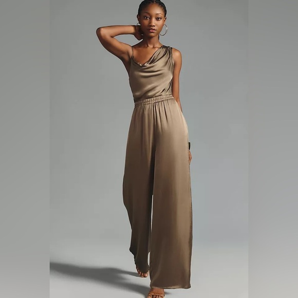 dolan Pants - DOLAN Anthropologie Silky Cowl-Neck Jumpsuit